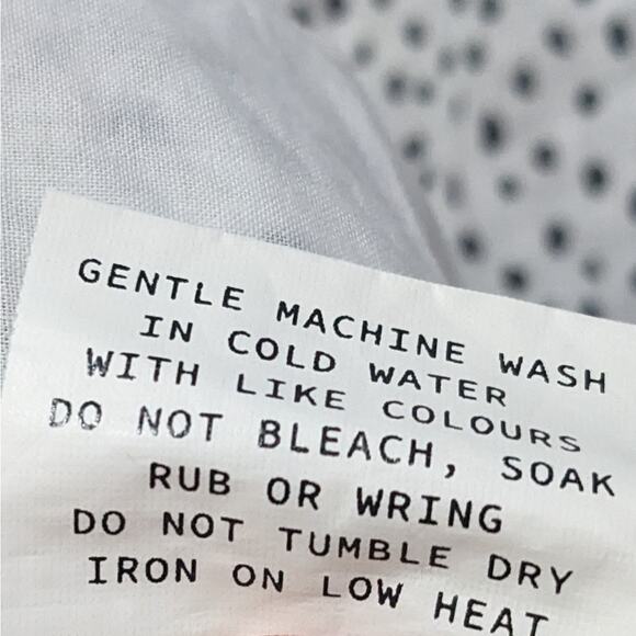 Zulu & Zephyr Beach Linen Long Sleeve Dotted Tunic Romper White Black Women's 10 - Picture 10 of 11